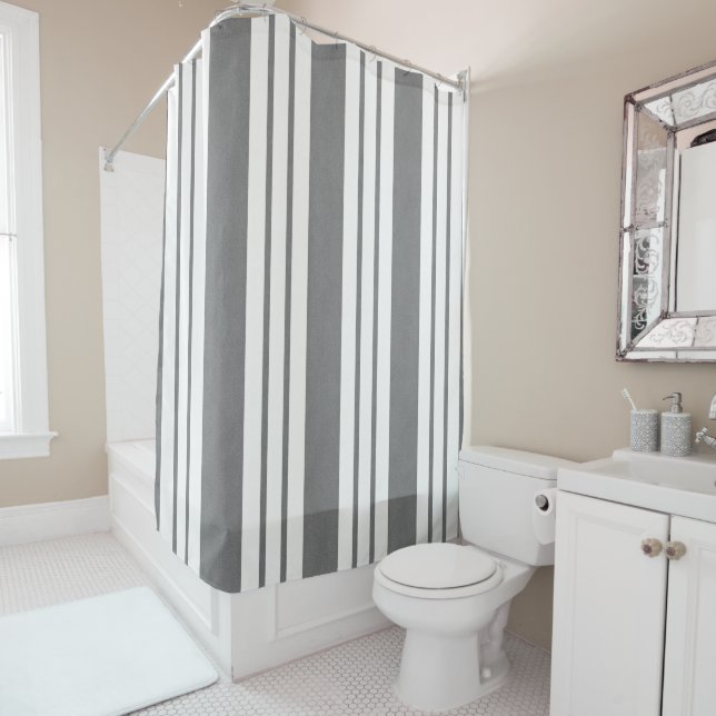 Greyport Cabana Shower Curtain (In Situ)