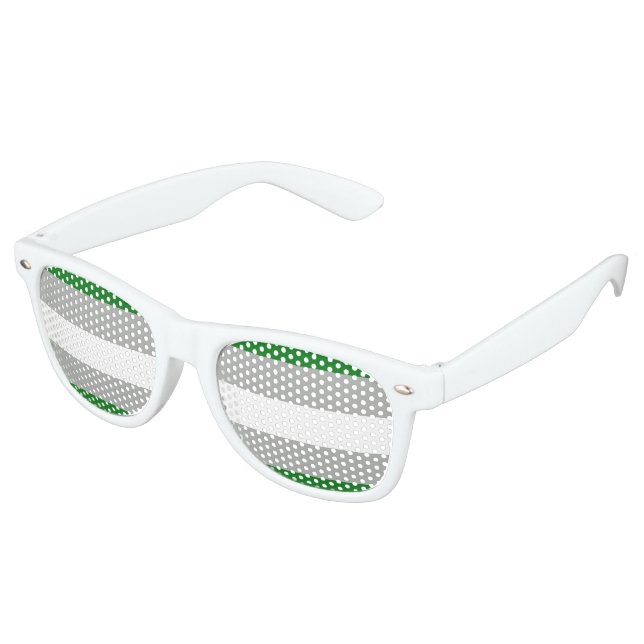 Greyromantic Pride Flag Retro Sunglasses (Angled)