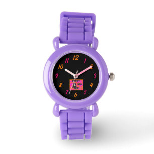 Greys New Year Wishes Kids Red Glitter Watch