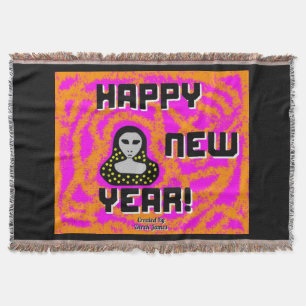 Greys New Year Wishes Throw Blanket