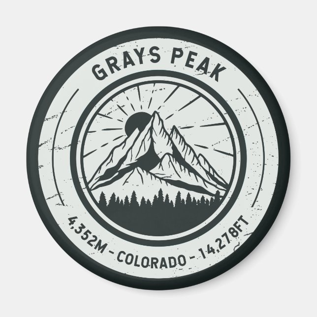 Greys Peak Colorado Hiking Skiing Travel Magnet (Front)