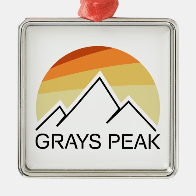 Greys Peak Retro Metal Tree Decoration (Front)
