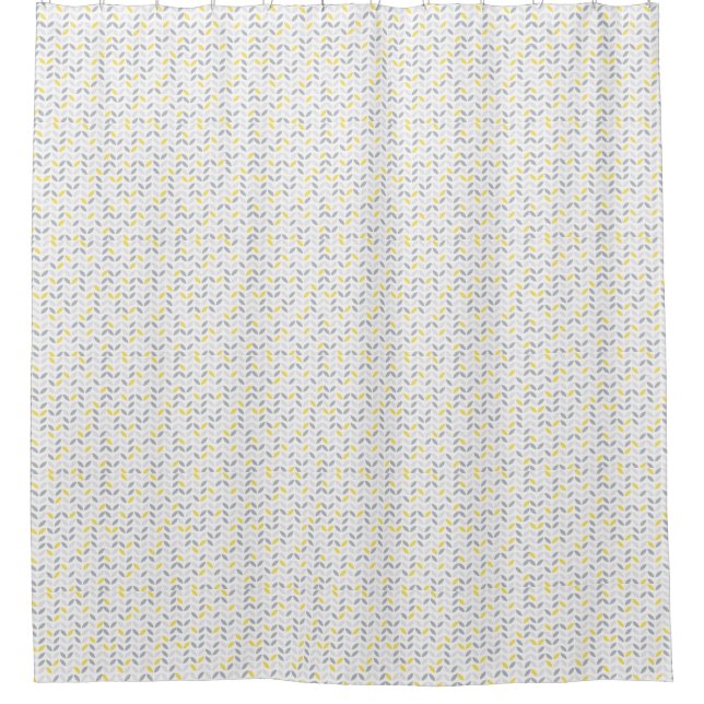 Greys & Yellow minimial pattern Shower Curtain (Front)