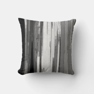 Greyscale Abstract B&W Art Cushion