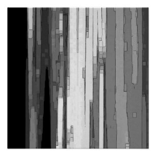 Greyscale Abstract B&W Art Poster
