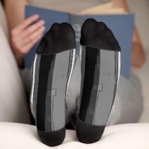 Greyscale Abstract B&W Art  Socks