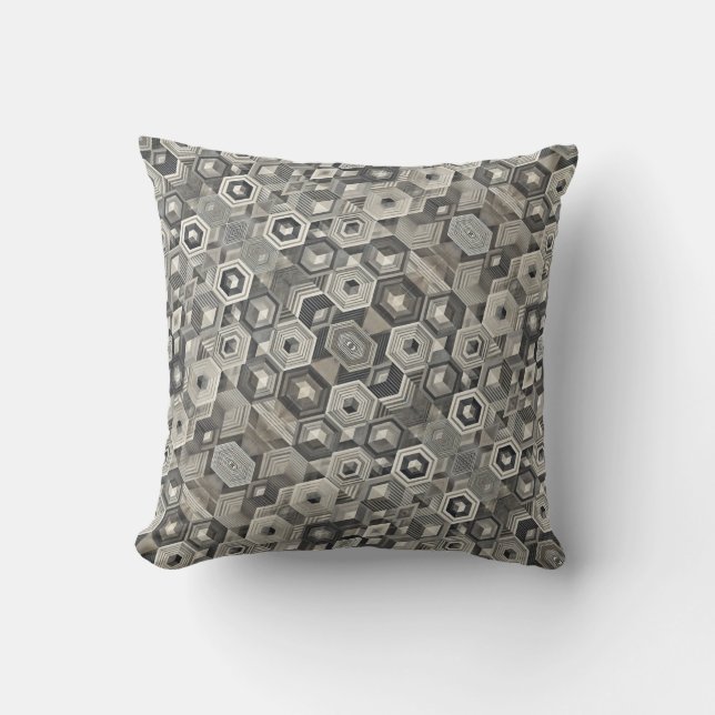 Greyscale Geometrics Cushion (Front)