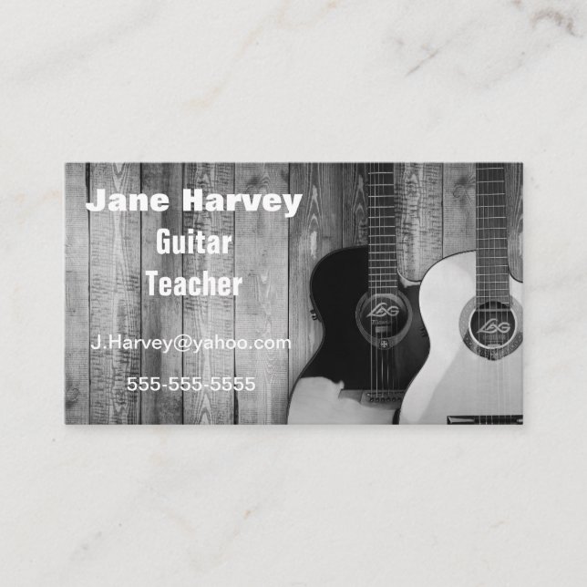 Greyscale, Guitar card. Business Card (Front)