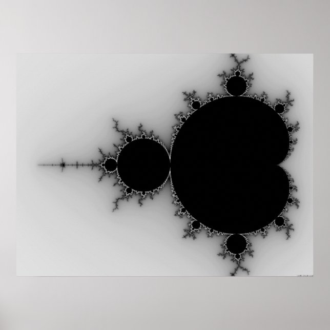 Greyscale Mandelbrot Set Poster (Front)