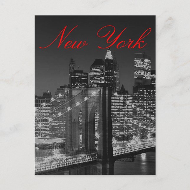 Greyscale New York Script Post Card (Front)