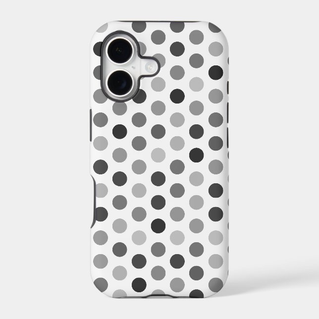 Greyscale Polka Dot Patterned Case (Back)