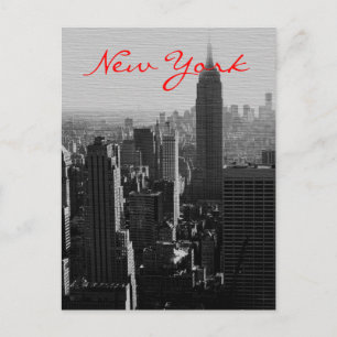 Greyscale Wood Effect NYC Script Post Card