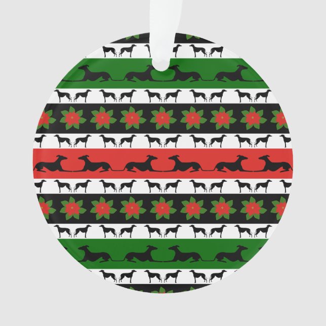Greyt Greyhound Christmas Ornament (Front)