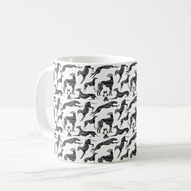 Greyt Greyhound Marble Silhouettes Coffee Mug (Front Left)