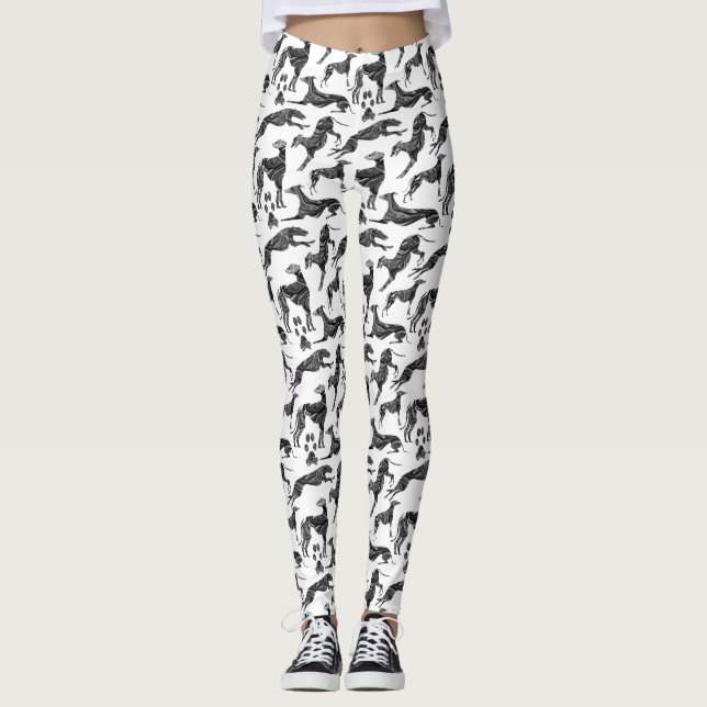Greyt Greyhound Marble Silhouettes Leggings (Front)
