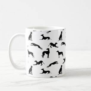 Greyt Greyhound Silhouettes - Black on White Coffee Mug