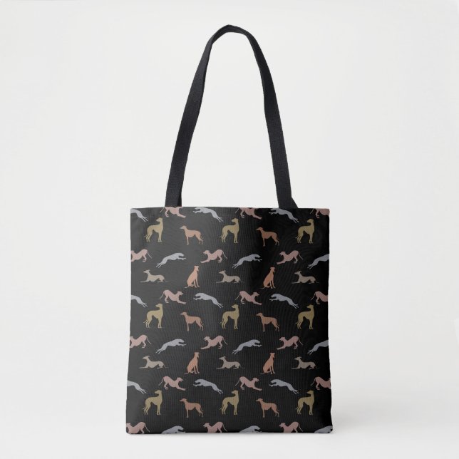 Greyt Metallic Color Greyhound Silhouettes Tote Bag (Front)