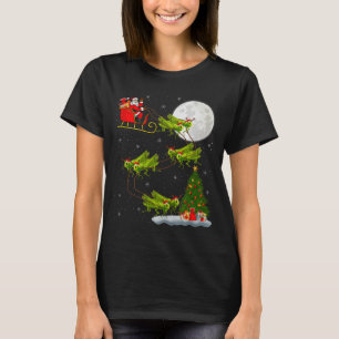 Grhopper Santa Sleigh Flying Funny Magical Christm T-Shirt