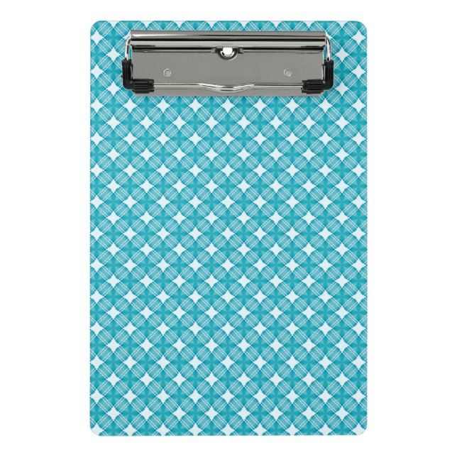 Grid and Stars Gingham Pattern  Mini Clipboard (Front)