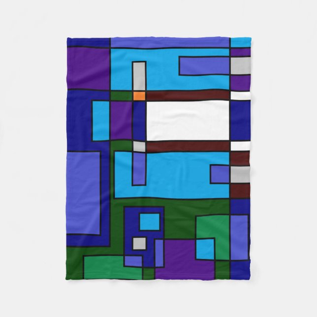 Grid Casual Fleece Blanket (Front)