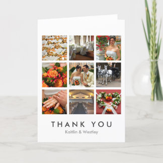 Grid collage 9 photos custom memories thank you card