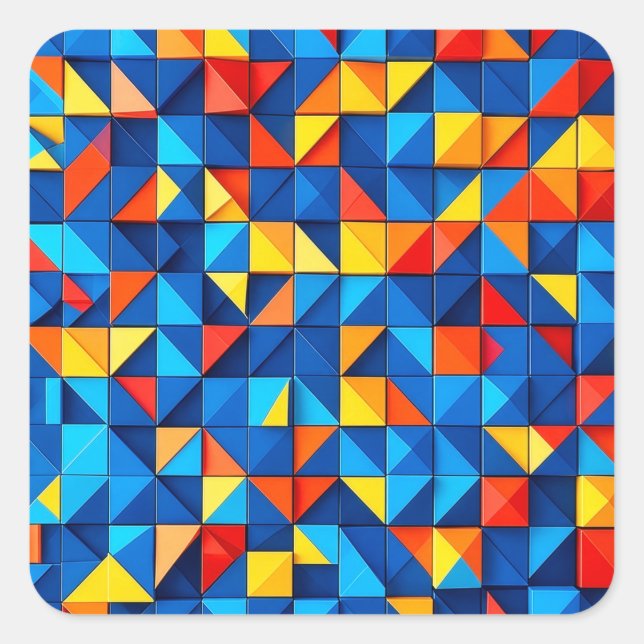 Grid Fragments Square Sticker (Front)