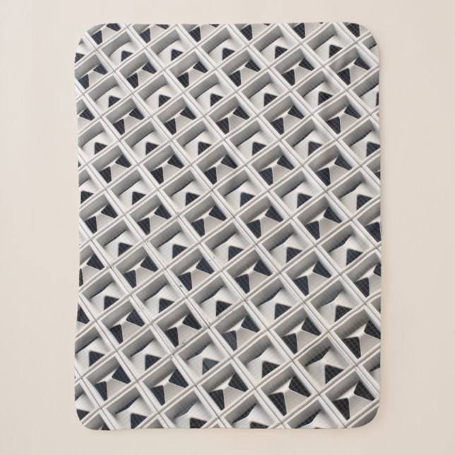 Grid grey board illustration sherpa blanket (Front)