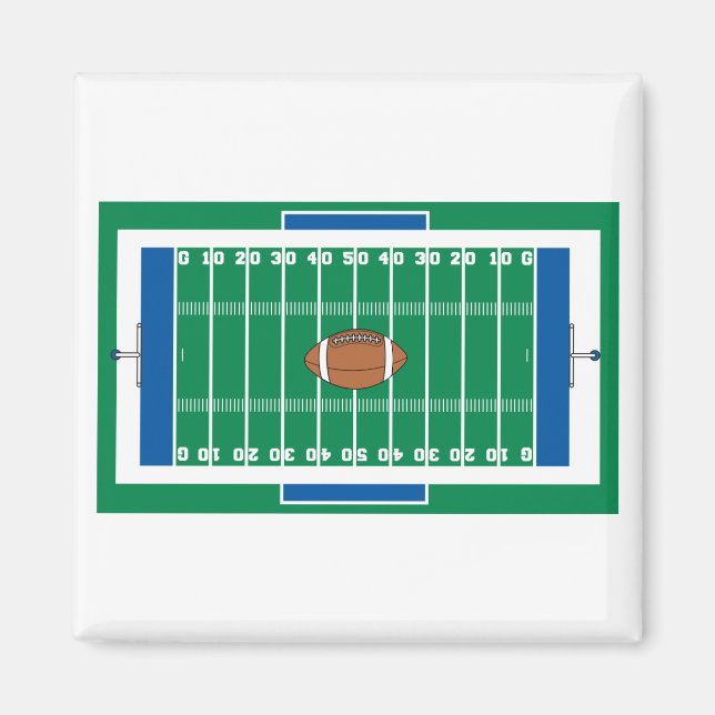 grid iron football field graphic magnet (Front)