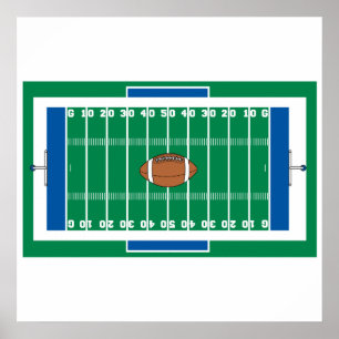 grid iron football field graphic poster
