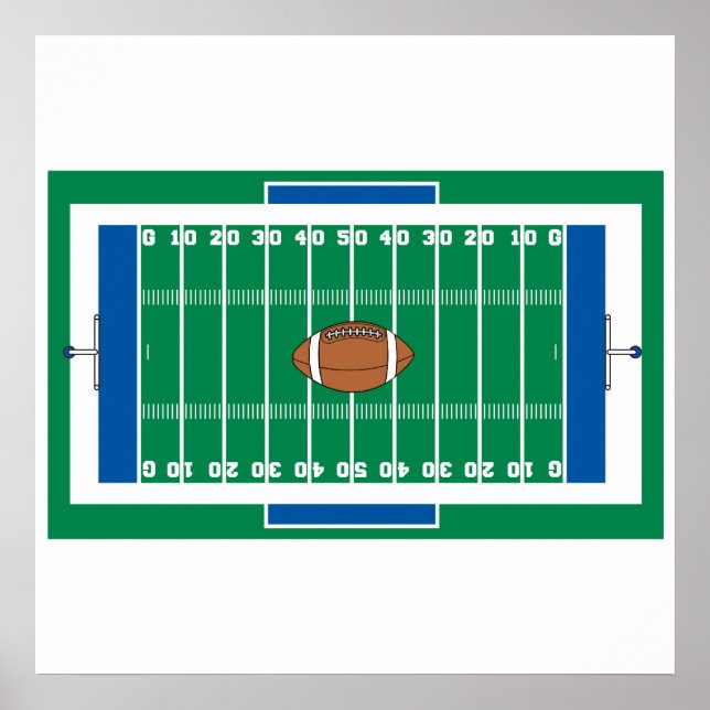 grid iron football field graphic poster (Front)