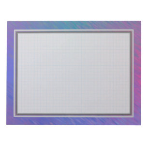 Grid Lined Blue Plasma Rain 8.5x11 Note Pad