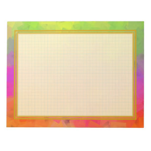 Grid Lined Colourful Gemstones 8.5x11 Note Pad