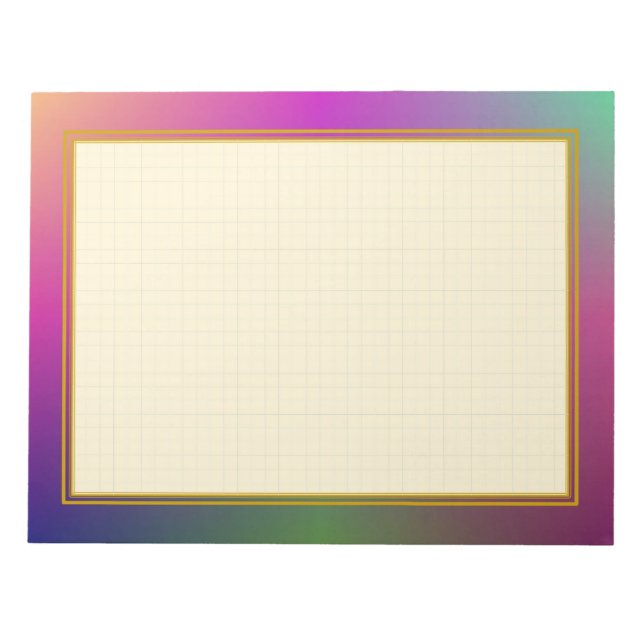Grid Lined Purple Metallic Large Note Pads (Front)