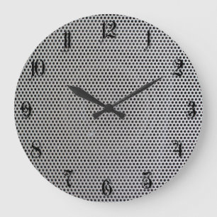 Grid metal pattern large clock