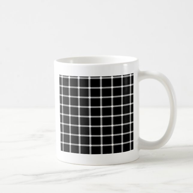Grid Optical Illusion Design Coffee Mug (Right)