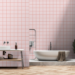 Grid Pattern Minimalist Pink Wallpaper