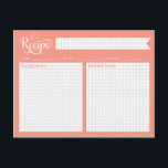 Grid Recipe Card<br><div class="desc">Please DOUBLE CHECK all sides of this design before submitting your order. What you see on the screen is what you will get. Delete all template fields you do not want printed and make sure all spelling/grammar is correct before submitting your order. Once products are purchased and processed by Zazzle,...</div>