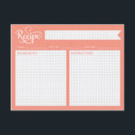 Grid Recipe Card<br><div class="desc">Please DOUBLE CHECK all sides of this design before submitting your order. What you see on the screen is what you will get. Delete all template fields you do not want printed and make sure all spelling/grammar is correct before submitting your order. Once products are purchased and processed by Zazzle,...</div>