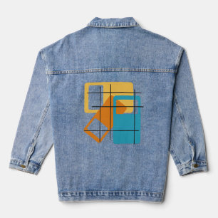 Grid Rectangles  Denim Jacket