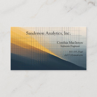 Grid with shapes and dots business card