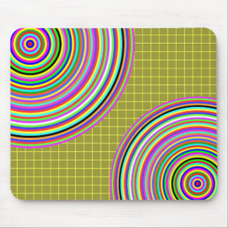 grid yellow, spectral circles 5000 mouse mat