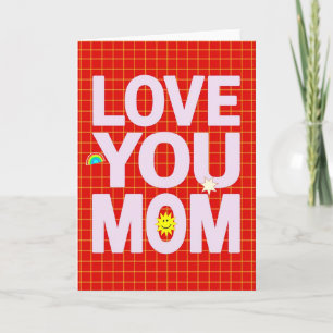 Gridded Love You Mom Card