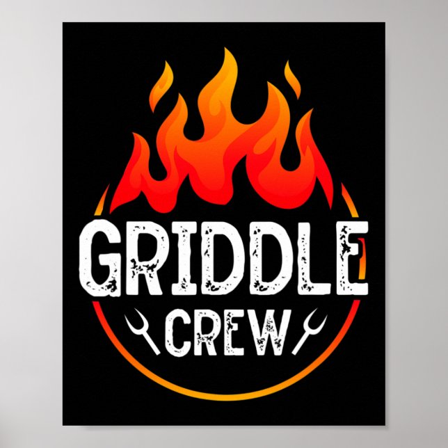 Griddle Grill Squad Bbq Team Barbecue Grill  Poster (Front)