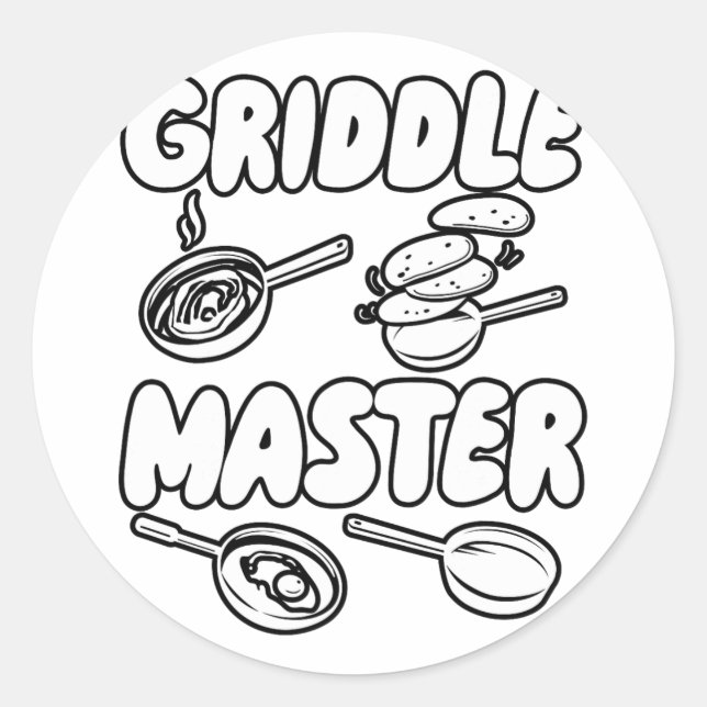 Griddle Master Funny Bbq  Classic Round Sticker (Front)