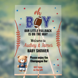 Gridiron Football Boy Baby Shower Welcome Acrylic Sign