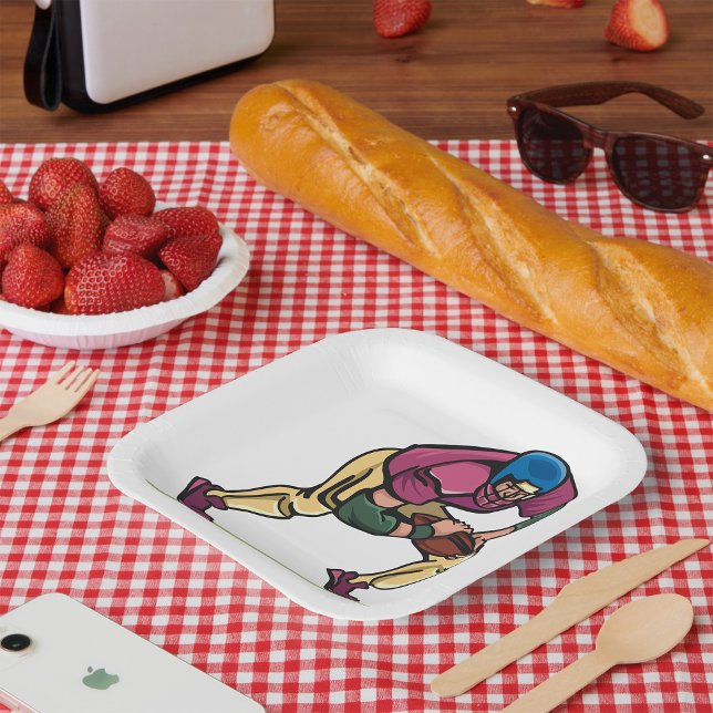 Gridiron Football Player Paper Plate (Creator Uploaded)