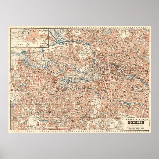 Grieben Berlin Stadtplan – Vintage German City Map Poster (Front)
