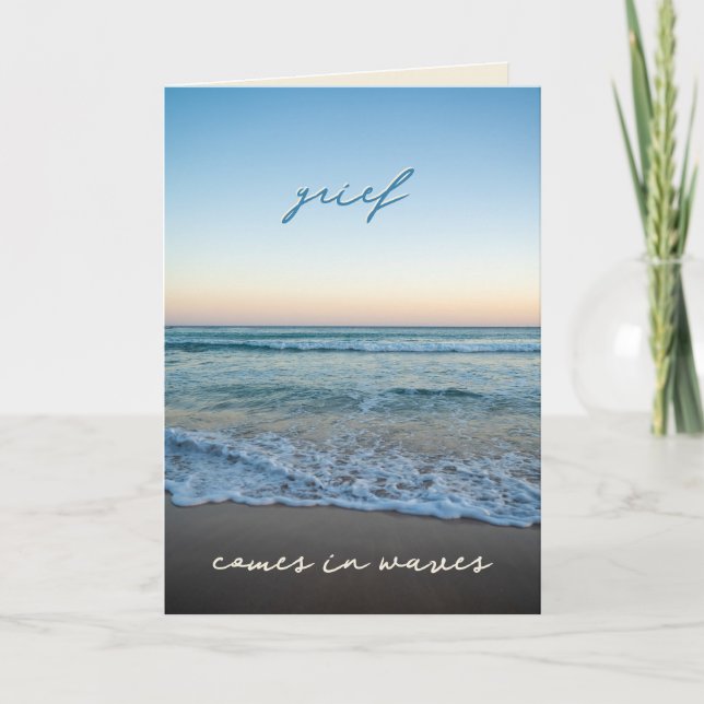 Grief Comes in Waves Death Anniversary Card (Front)