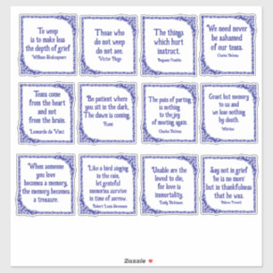 Grief Quotes in Ornate Vintage Blue Borders 