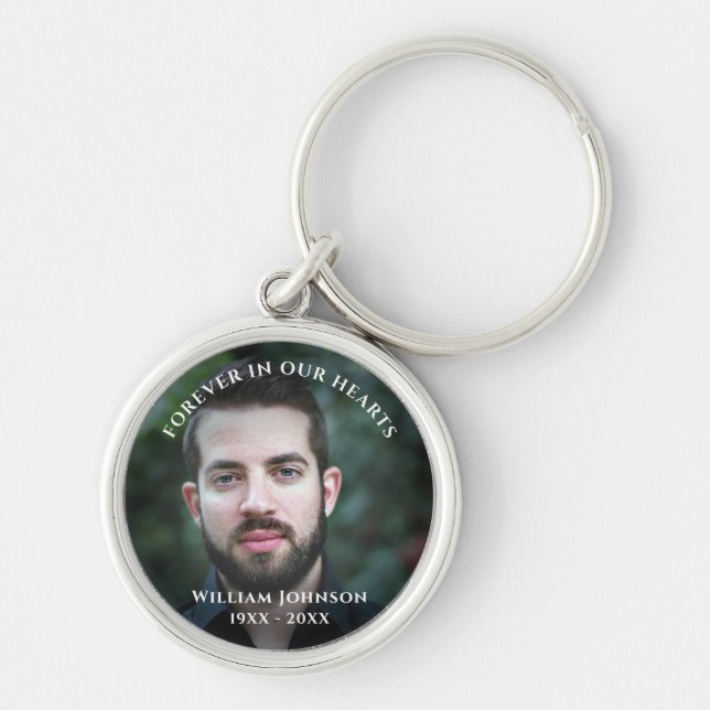 Grief Remembrance Celebration Of Life Custom Photo Key Ring (Front)